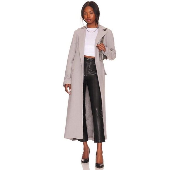 New Agolde Riley Long Pants Recycled Leather in Detox Black High Rise Sz 26 - Picture 1 of 9